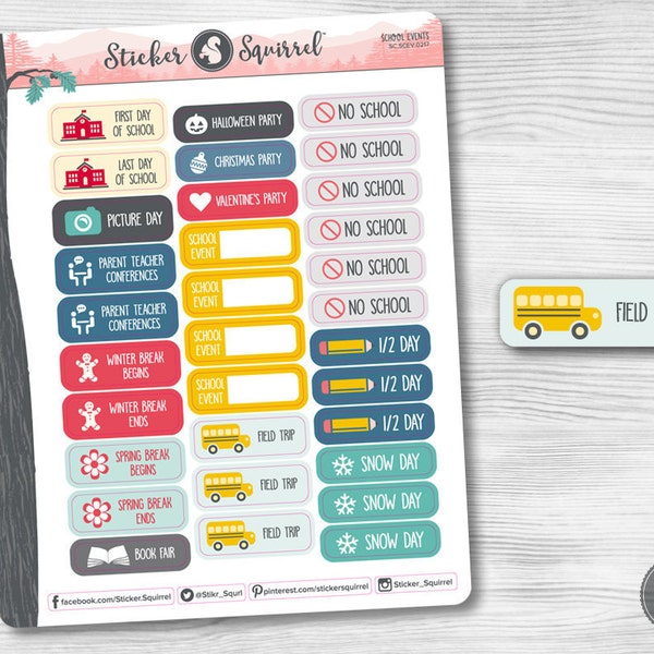 School Year Planner Stickers - Etsy