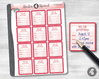 Doctor Appointment Planner Stickers: Write-On Medical Reminders