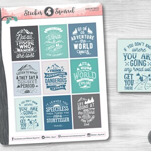 Adventure Quotes Planner Stickers | erin condren hiking motivational monthly planner weekly planner inspirational journal SC.ADQS.0217