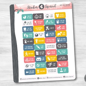Stickers pour agenda Les premiers jalons de bébé | Erin condren stickers horizontaux pour bébé agenda hebdomadaire réussites enfant simplifié SC.BABY01.0217