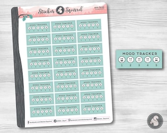 Mood Tracker Planner Stickers: Write-On Labels for Journaling