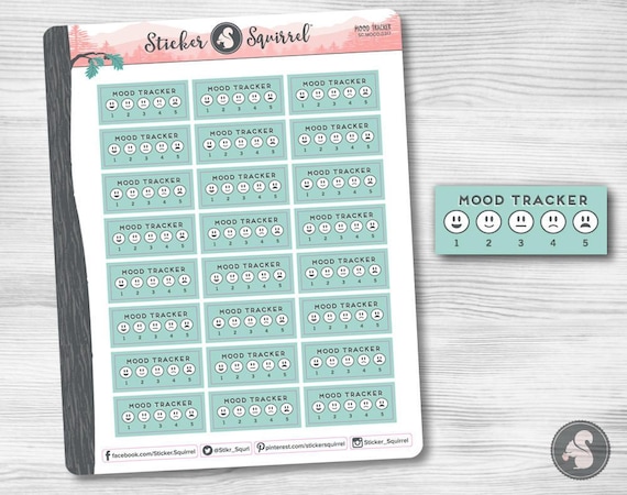 Mood Tracker Planner Stickers: Write-On Labels for Journaling