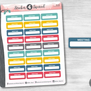 Blank Meeting Planner Stickers | erin condren monthly planner weekly planner journal calendar appointment write business meetingSC.MTNG.0217