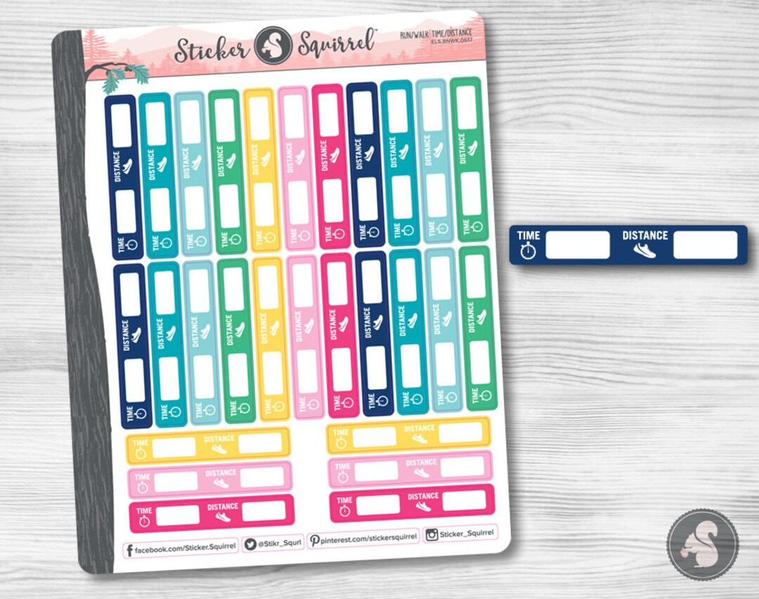 Running Planner Stickers: Time & Distance Tracker - Etsy