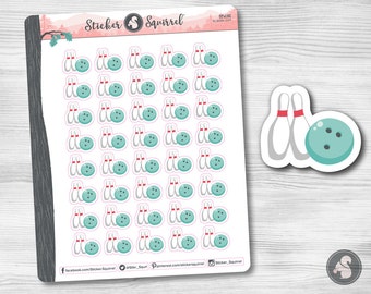 Bowling Ball & Pins Planner Stickers - league bowl bowling pins bowling alley planning organizer erin condren planners calendar SC.BOWL.0217