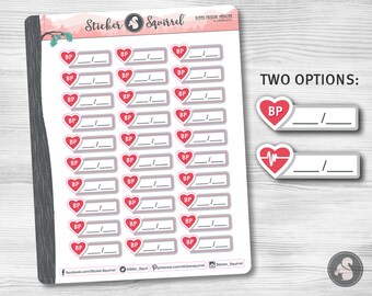 Blood Pressure Monitor Stickers – Health Tracker Planner Stickers