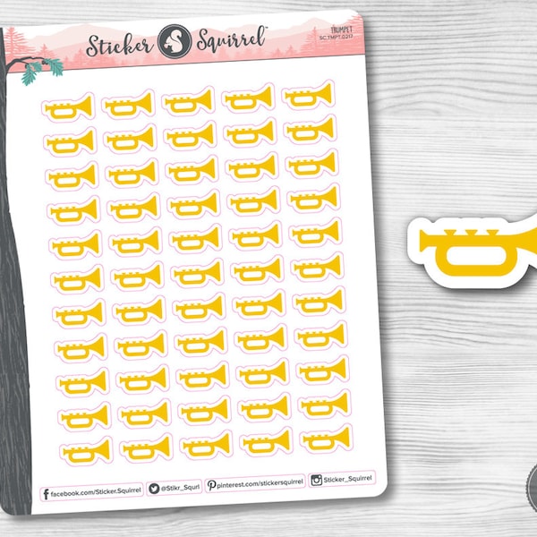 Trumpet Planner Stickers - music practice horn gig rehearsal band reminder brass happy planners calendar erin condren reminders SC.TMPT.0217