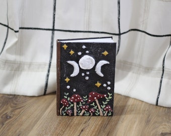 Vintage Inspired Moon and Mushroom Book- Witchy Decor