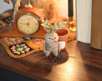 Needle Felt Mandrake Plant, Unique Gift