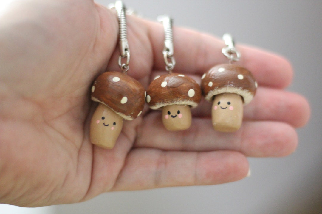 Clay Mushroom Keychain Etsy