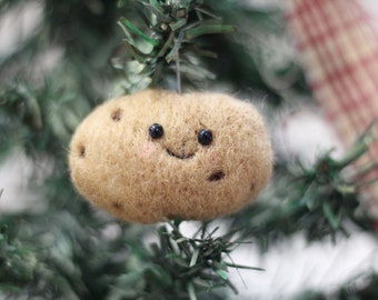 Needle Felt Potato Ornament-Christmas Ornament, Spoonie Gift