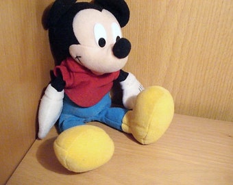 Mickey Mouse, Stuffed Toy, Mickey Toy, Vintage Micky, Kids Toys Stuffed Disney, Disneyland, Retro Toys, Red Black Yellow, Disney Plush, Toy