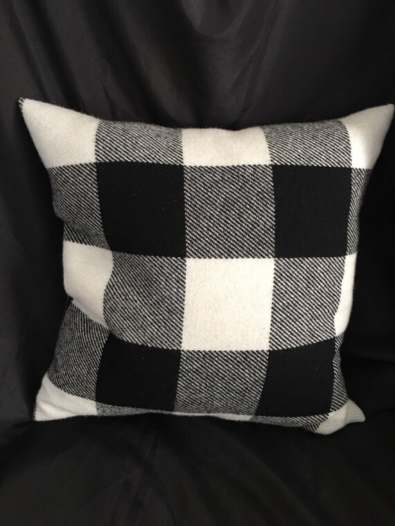 Buffalo Black and White Checked Pillow and down filled Etsy