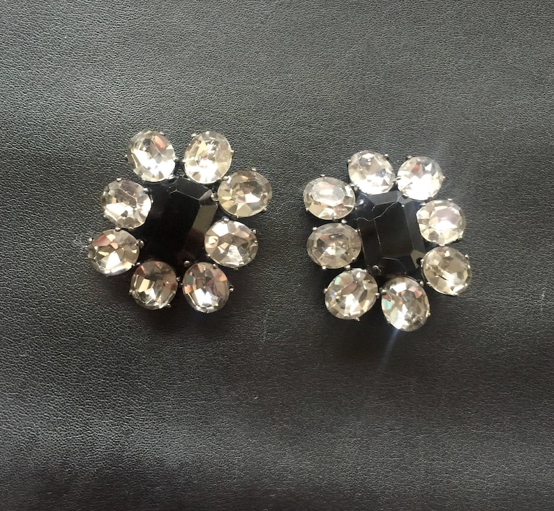 Butler and Wilson 1980s crystal clip on earrings