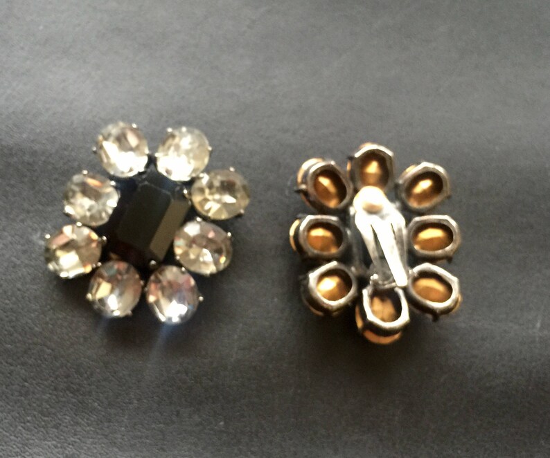 Butler and Wilson 1980s crystal clip on earrings