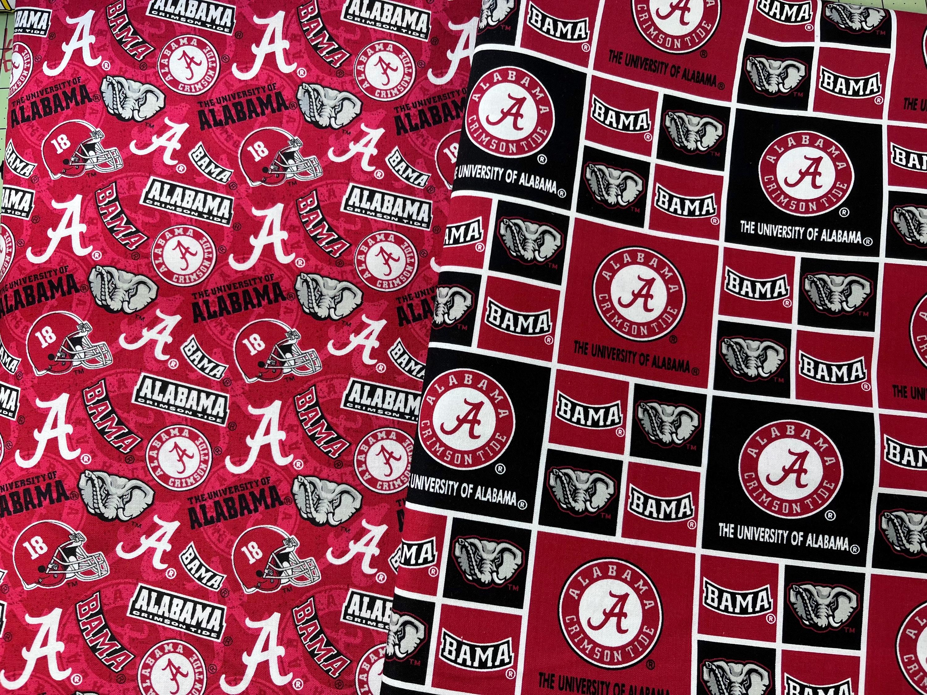 University of Alabama Fabric -- SHIPS in 1-2 Business Days -- Bama Cotton Fabric, 42-44 inch width, NCAA Cotton Fabric, Fabric Traditions