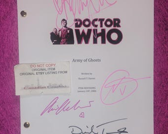 Doctor Who 4x Cast Hand Signed Autograph Script COA David Tennant, Billie Piper, Noel Clarke & Camille Coduri