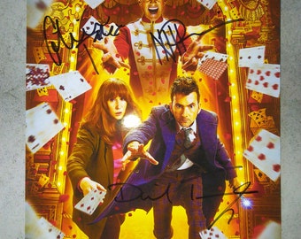 Doctor Who Cast Hand Signed Autograph 8x10 Photo COA Neil Patrick Harris, Catherine Tate & David Tennant