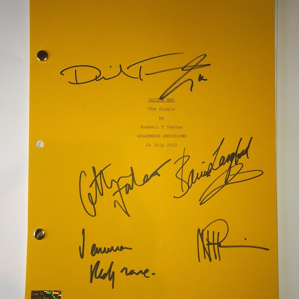 Doctor Who 5x Cast Hand Signed Autograph Script COA Neil Patrick Harris, Catherine Tate, David Tennant, Jemma Redgrave, Bonnie Lanford