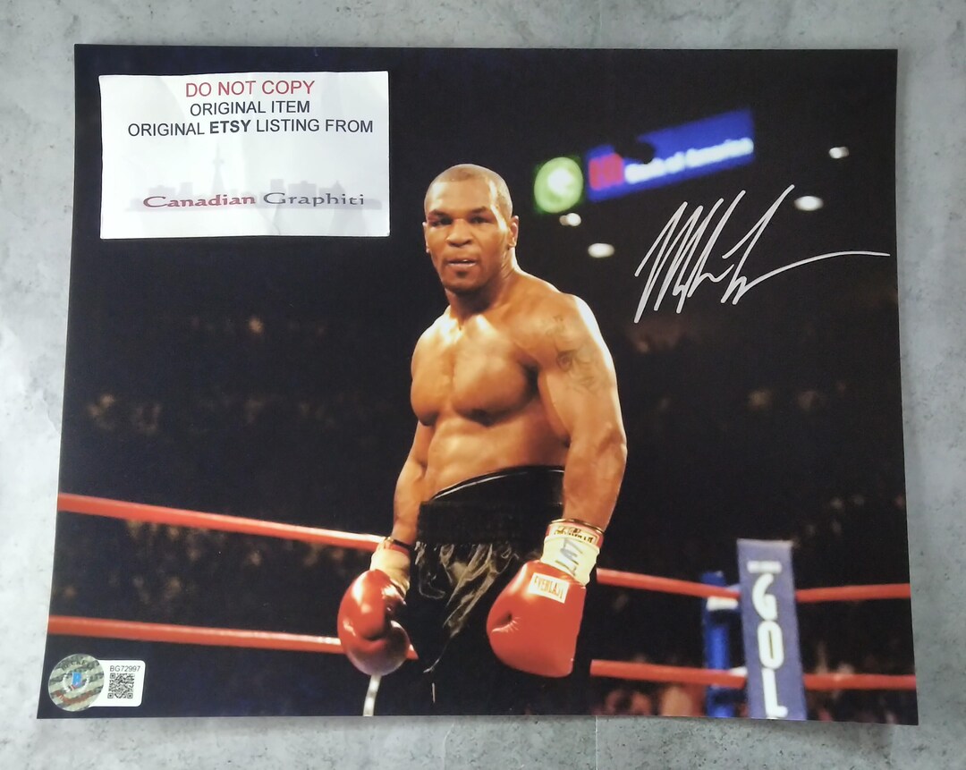 thumbnail image 2 of Mike Tyson Signed Autographed 8x10 Photo – Standing Over Opponent – Beckett BAS #202434 2 of 6