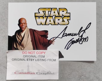 Samuel L Jackson Hand Signed Autograph Photo COA Star Wars - Etsy