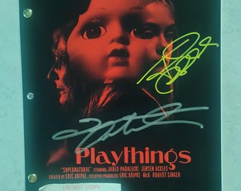 Jensen Ackles & Jared Padalecki Hand Signed Autograph Supernatural Script COA