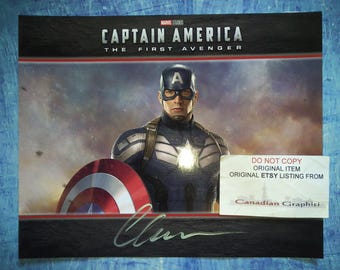 クリス・エヴァンス「キャプテン・アメリカ」直筆サイン入りカスタム