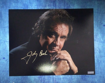 Johnny Cash mano firmada autógrafo 11 x 14 foto COA