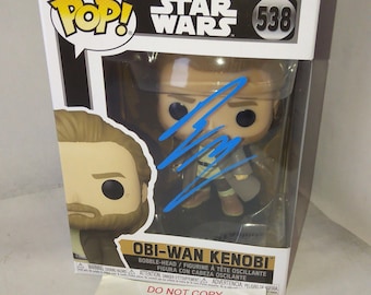 Ewan McGregor handsigniertes Autogramm Obi-wan Kenobi Funko Pop OPix COA Star Wars