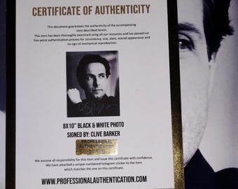クライブ・バーカー直筆サイン入り8x10写真 COA - Etsy 日本