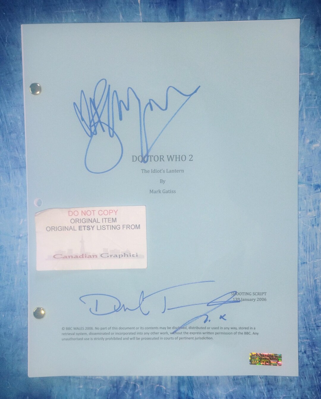 Billie Piper & David Tennant Hand Signed Autograph Doctor Who Script ...
