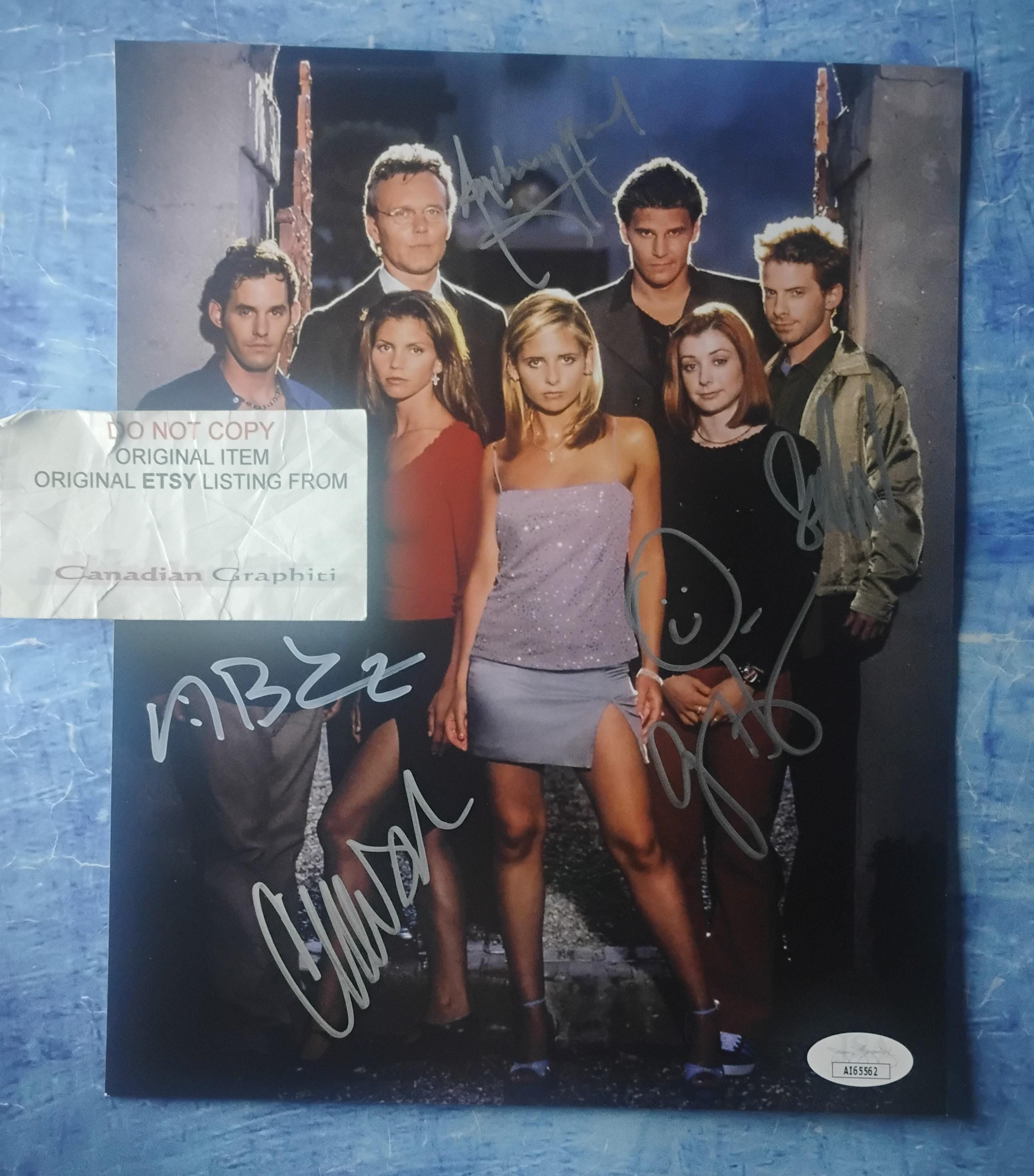 Buffy the Vampire Slayer 5x Cast Hand Signed Autograph 8x10 Photo