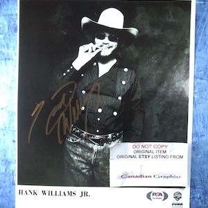 Hank Williams Jr Hand Signed Autograph 8x10 Photo PSA COA