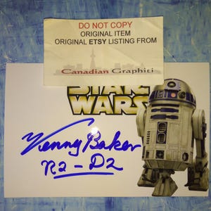Autographe signé Kenny Baker avec photo COA Star Wars