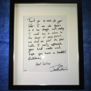 Joseph Quinn RARE Handwritten Letter Full Signature Autograph Framed COA + JSA