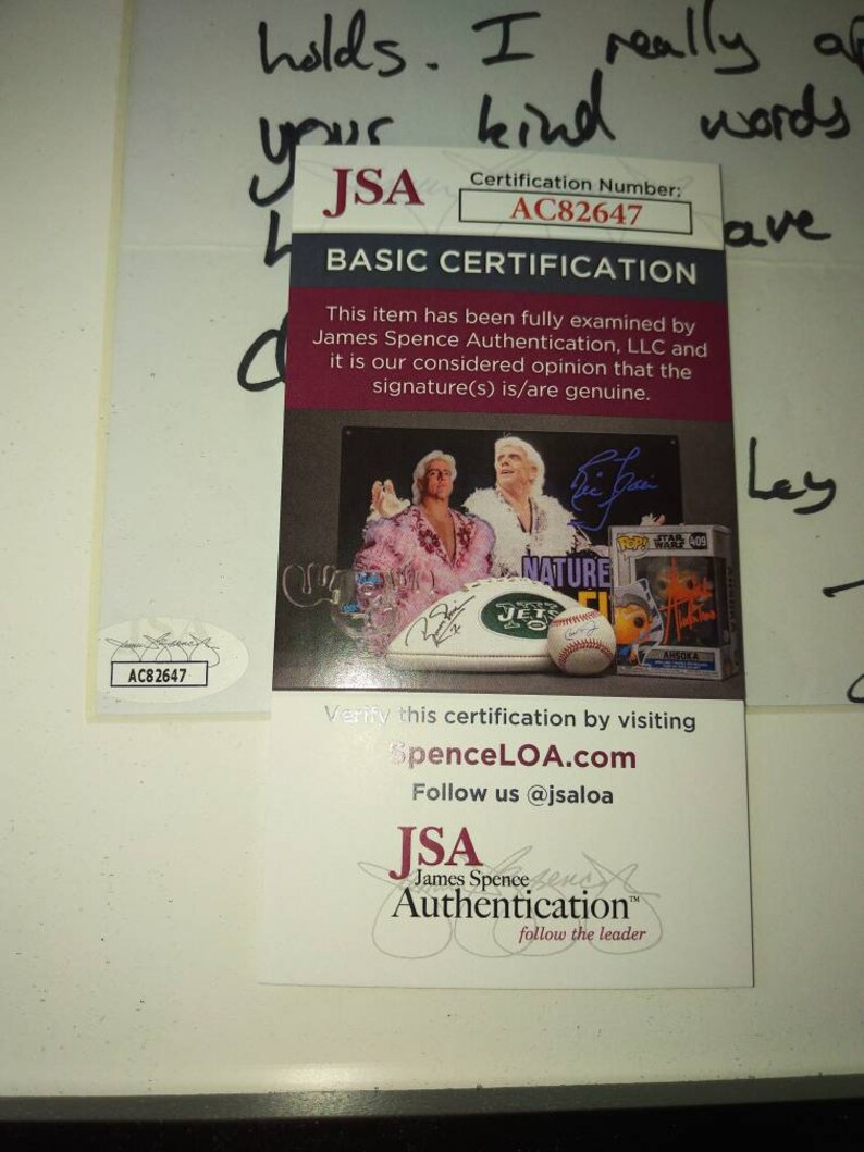 Jsa Authentication Letters Joseph Quinn RARE Handwritten Letter Full Signature Autograph Framed ...