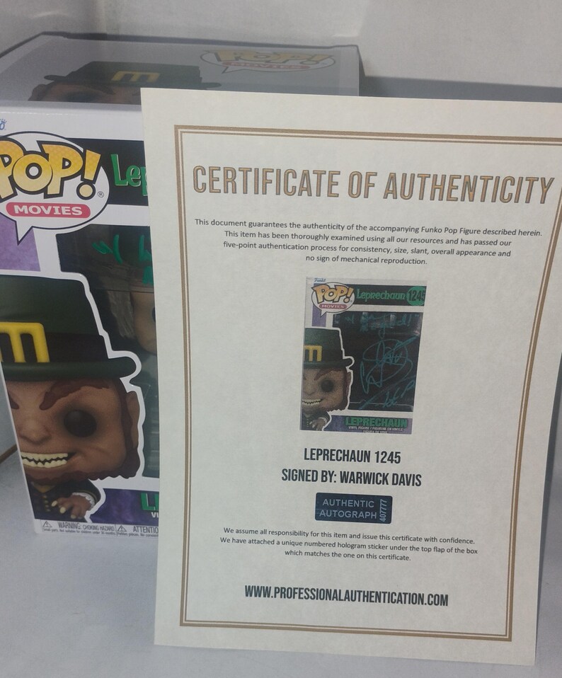 Warwick Davis Hand Signed Autograph Leprechaun Funko Pop COA - Etsy