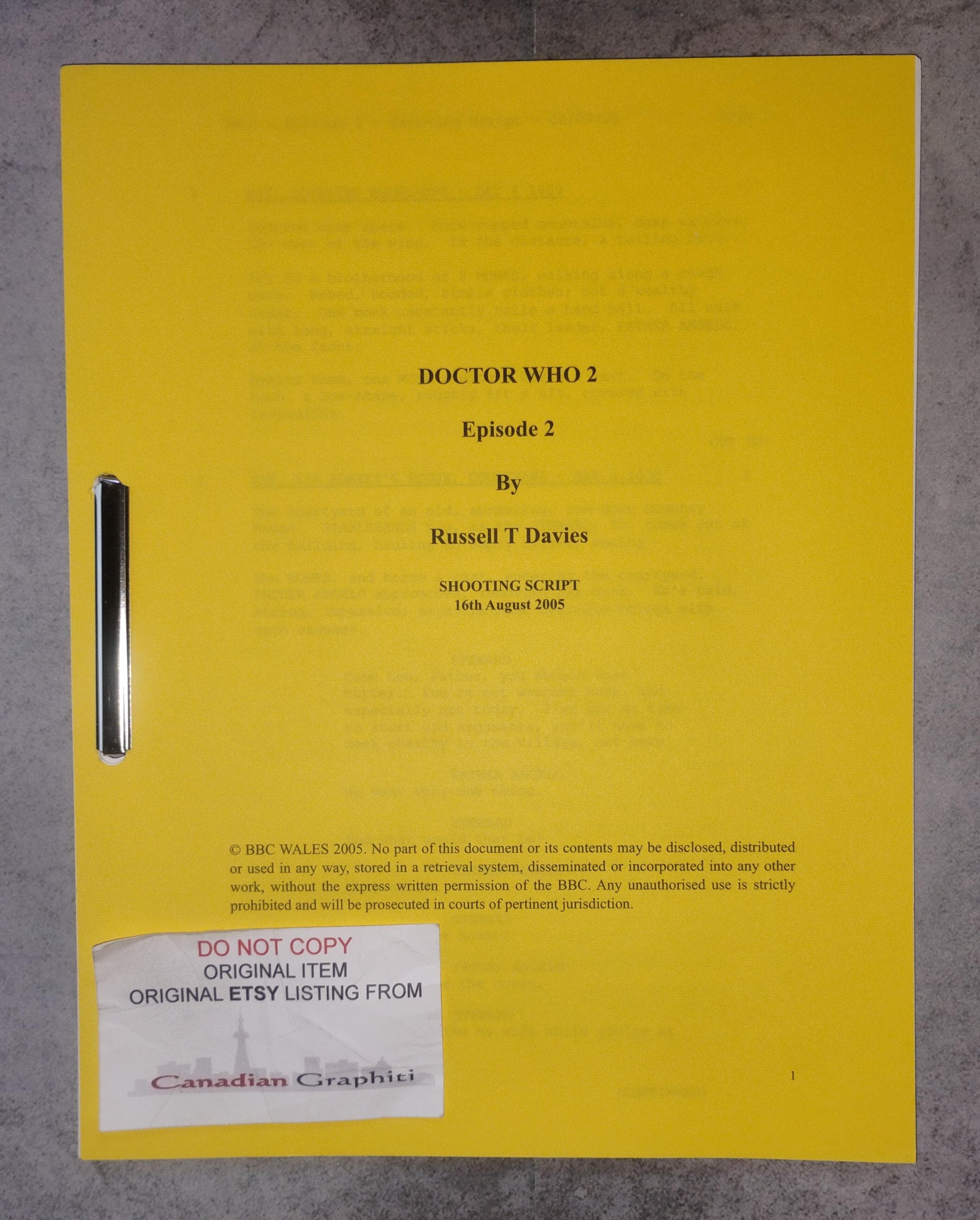 Doctor Who Script - Etsy