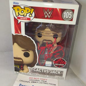 Mick Foley Hand Signed Autograph WWE Cactus Jack Funko Pop COA + JSA