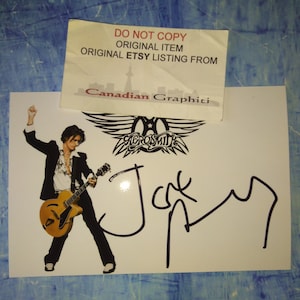 Joe Perry Hand Signed Autograph Photo COA Aerosmith