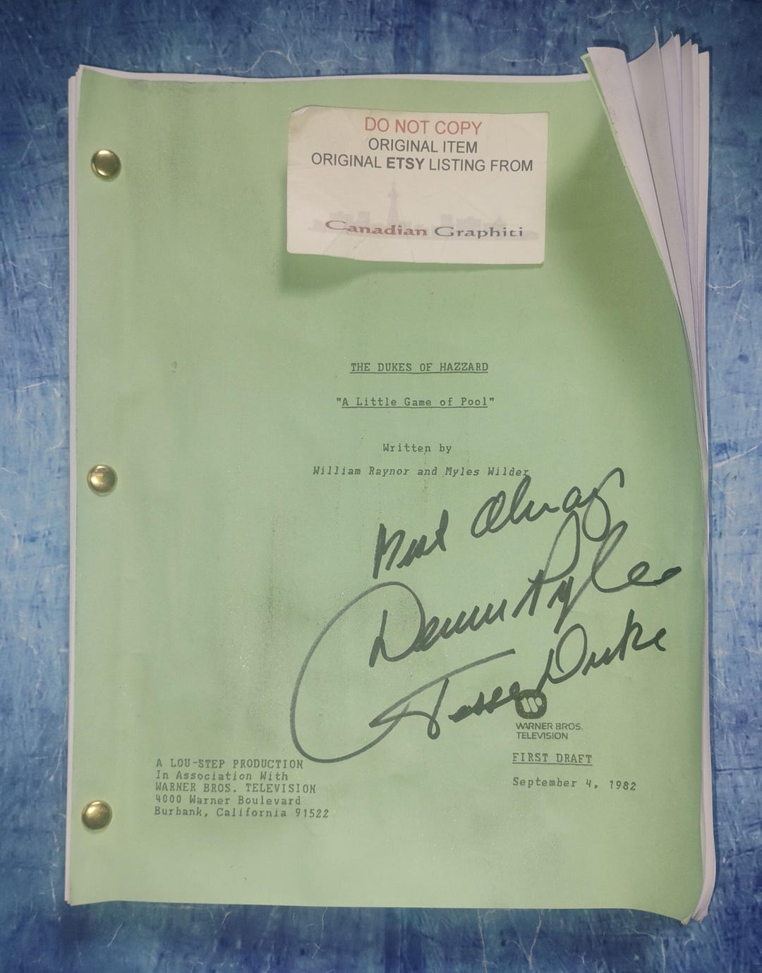 Denver Pyle Hand Signed Autograph Dukes of Hazzard Script COA - Etsy