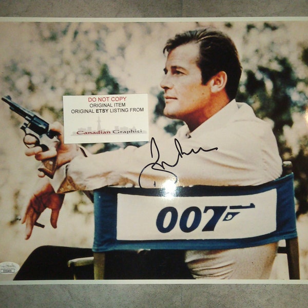 Roger Moore Hand Signed Autograph 11x14 Photo COA James Bond