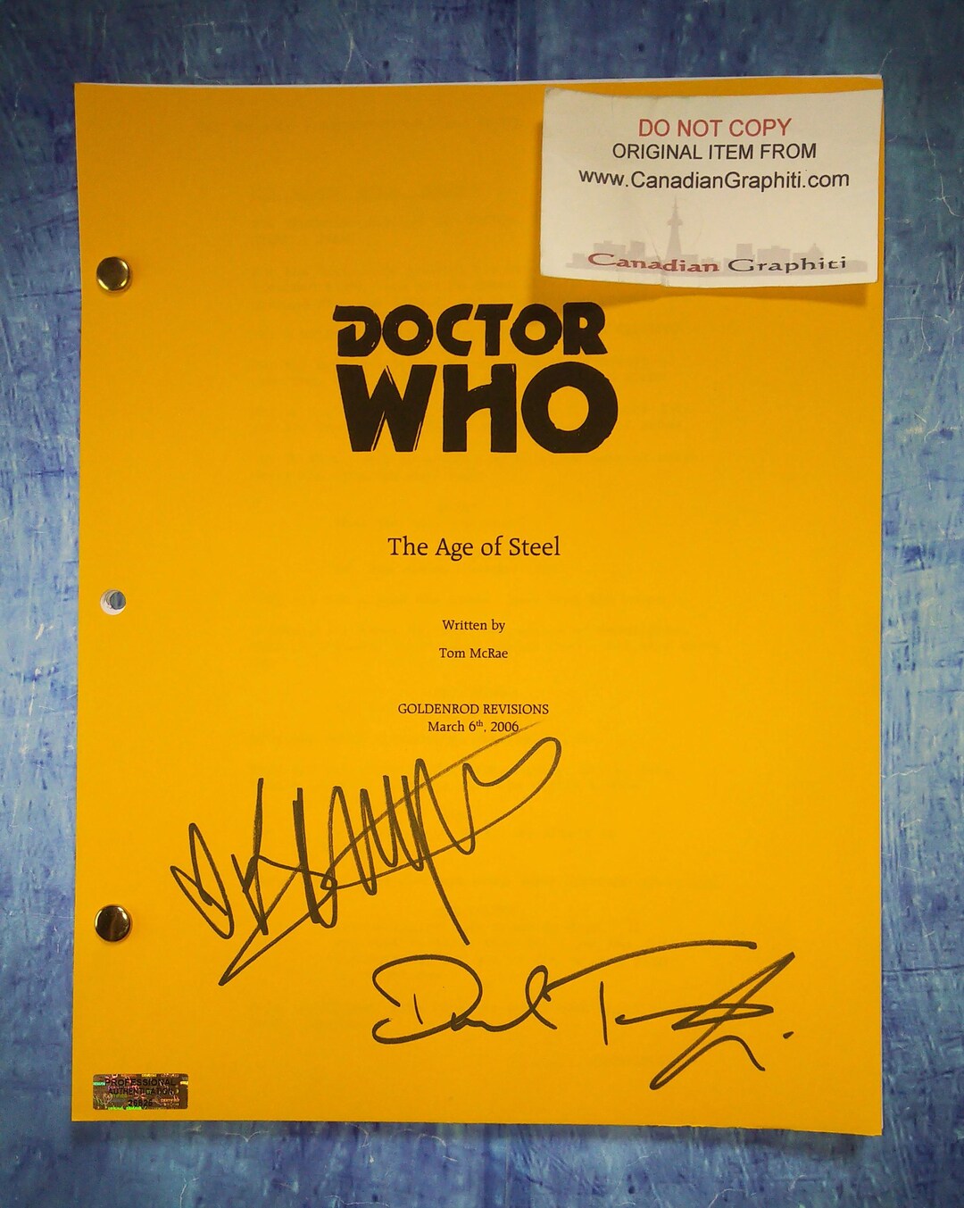 David Tennant & Billie Piper Hand Signed Autograph Doctor Who Script ...