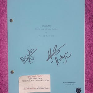 Ncuti Gatwa & Millie Gibson Hand Signed Autograph Doctor Who Script COA