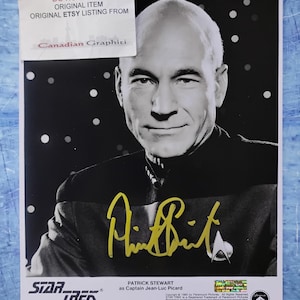 Patrick Stewart Handgesigneerde handtekening 8 x 10 foto COA Star Trek