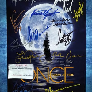 Once upon a time 17x gegossenes Autogramm Foto COA Lana Parrilla, Jennifer Morrison, Jared Gilmore, Josh Dallas, Sebastian Stan