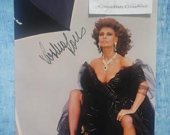 Fotografía autografiada a mano de Sophia Loren, tamaño 8x10, con certificado de autenticidad JSA.
