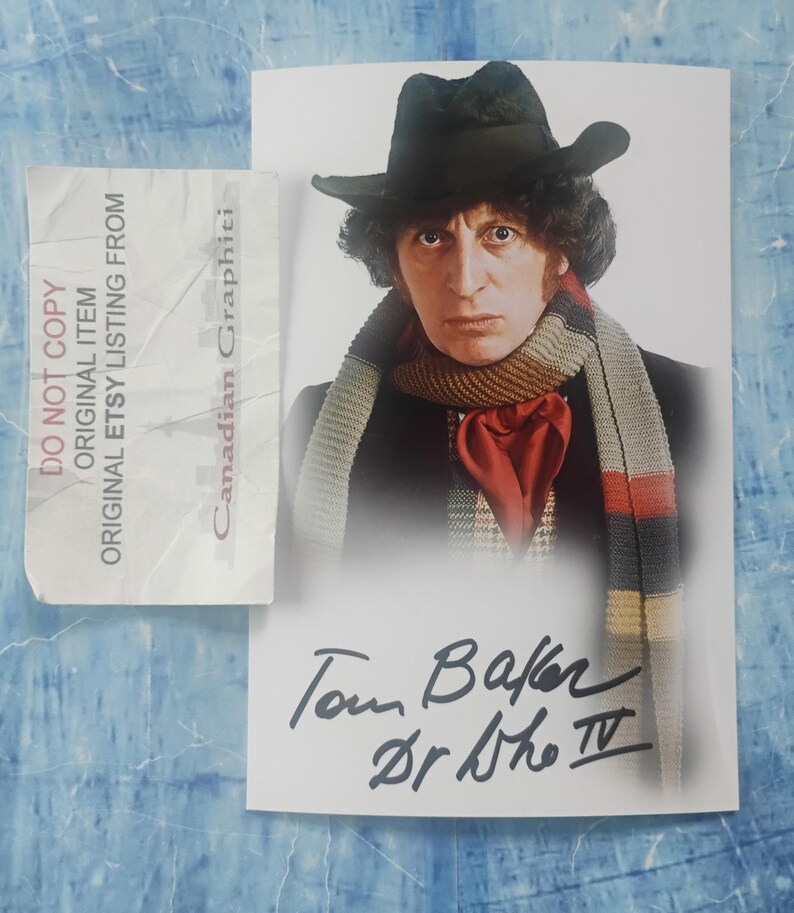 Tom Baker Sticker Tom Baker Hand Signed Autograph Photo COA Doctor Who - Etsy