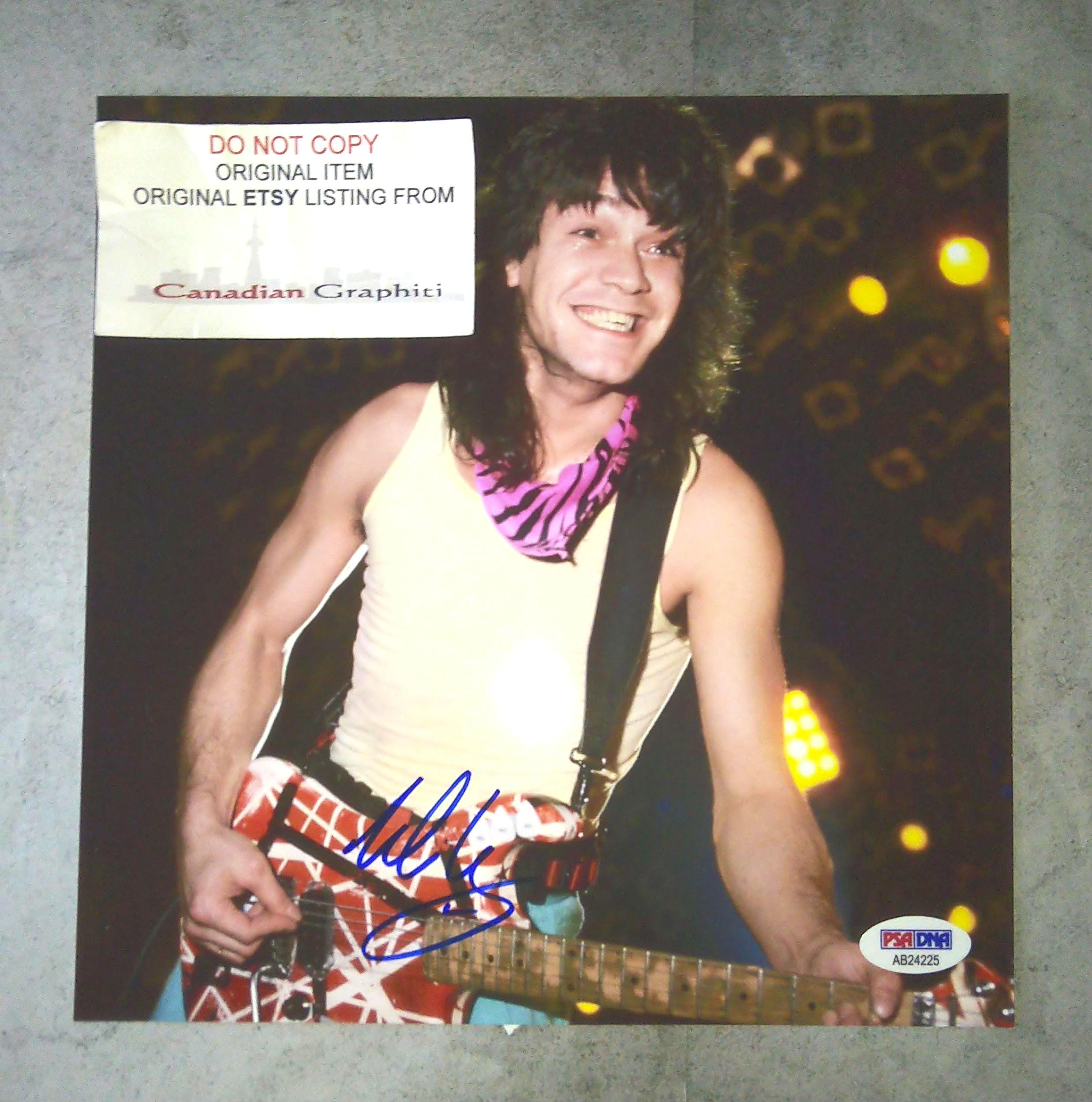 Foto autografata di Eddie Van Halen, PSA, COA