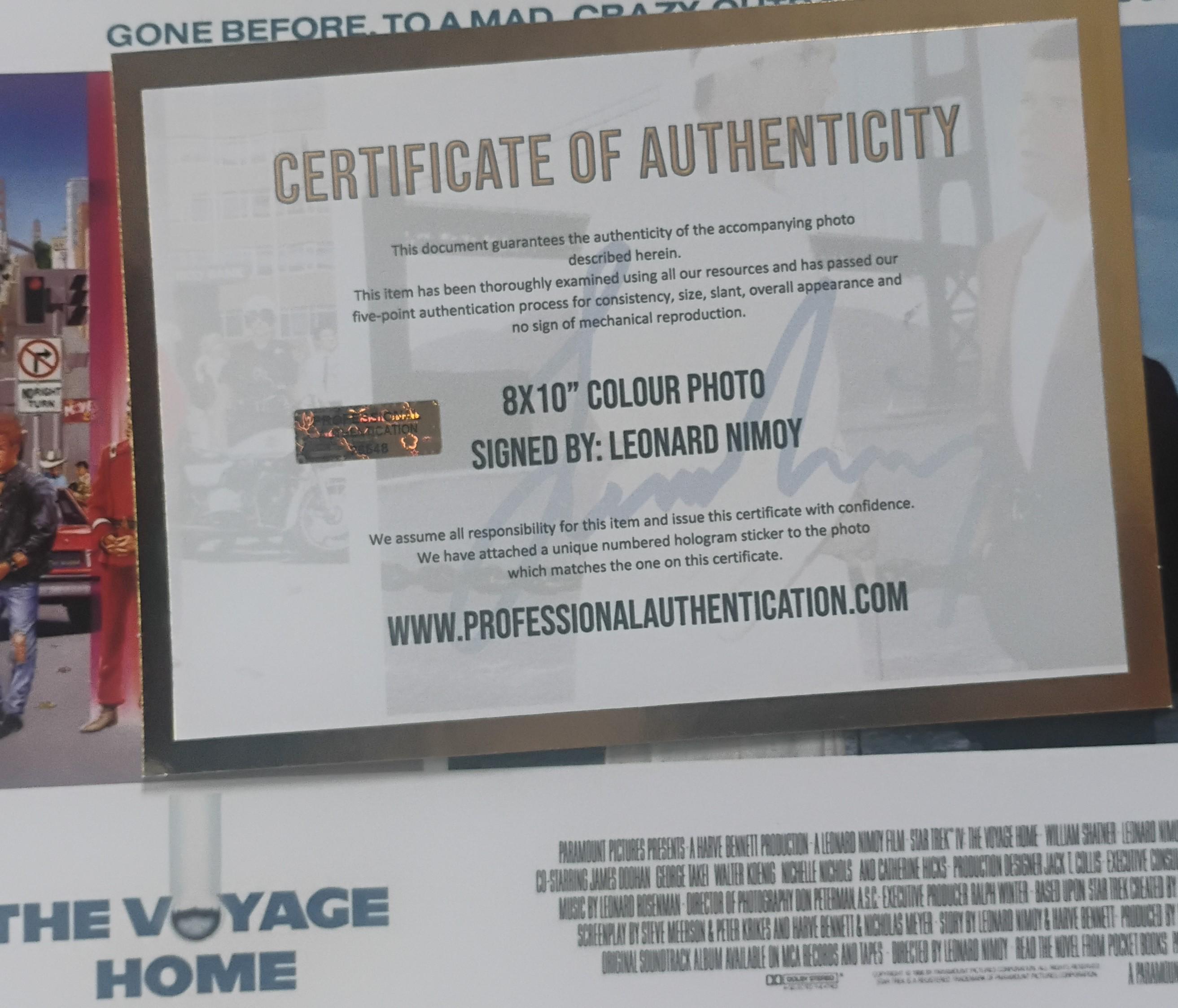 レナード・ニモイ直筆サイン入り8x10写真 COA スター・トレック - Etsy